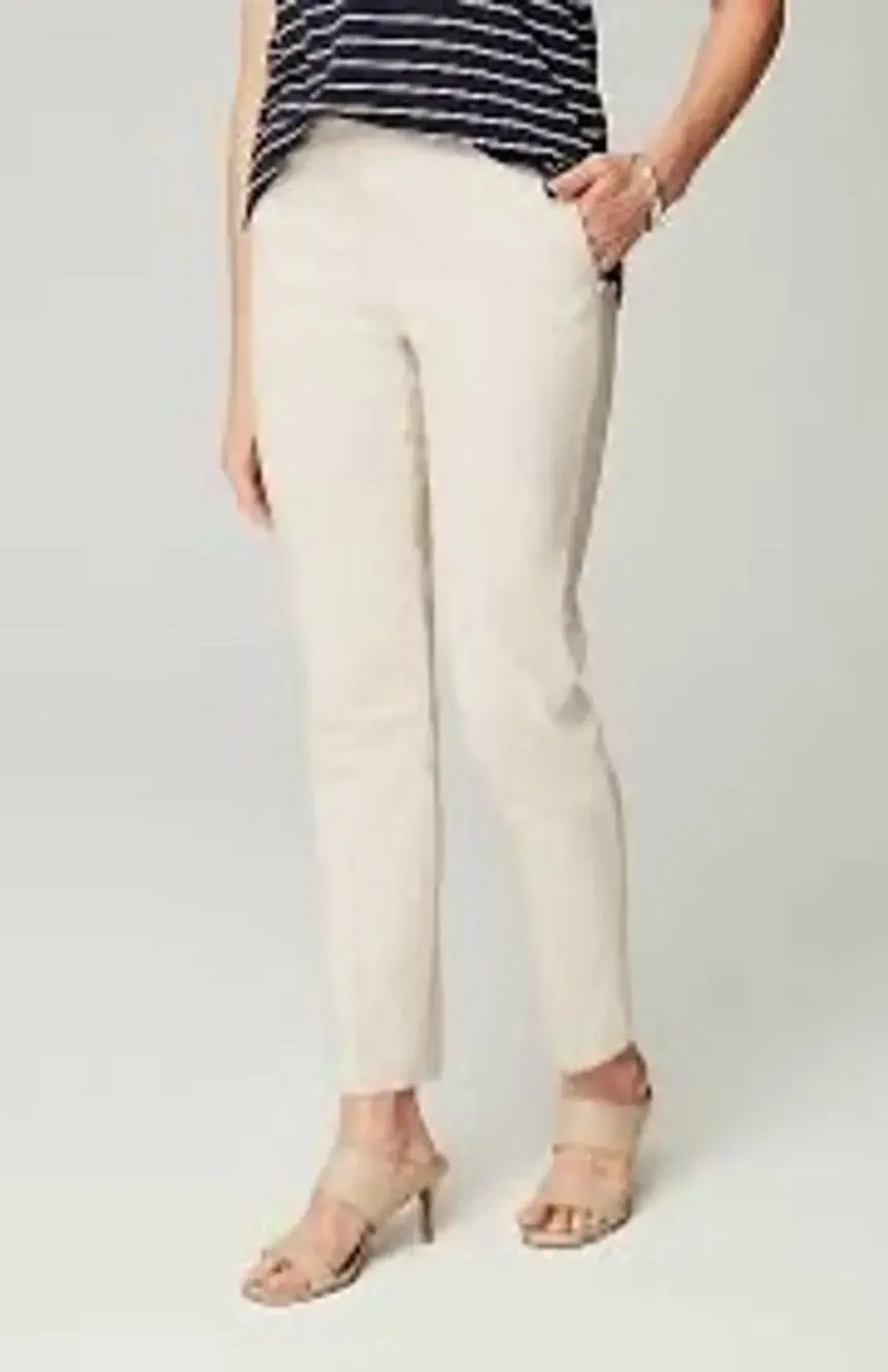 J.Jill Wearever Refined Twill Slim Leg Trousers Size 12 Cream